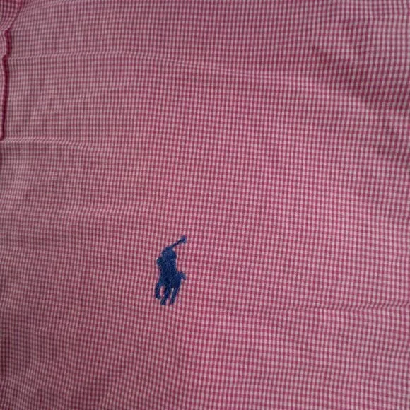 Ralph Lauren Long Sleeve Button Up Shirt Cotton Pink Check Yarmouth 16.5 34/35 - Picture 9 of 12